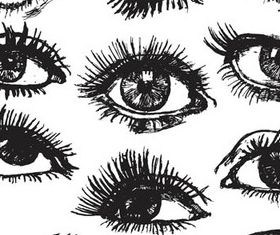 Different Girls Eyes 2 vector graphic