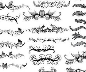 Curled Floral Ornaments Illustration 1 vector