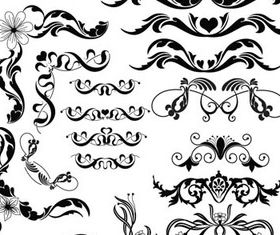 Curled Floral Ornaments Illustration 2 vector