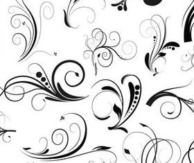 Curled Floral Ornaments Illustration 3 vectors