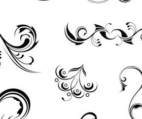 Curled Floral Ornaments Illustration 4 vector