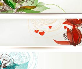 Vintage Flowers banner 1 vector