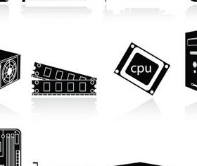 Different Computer Components Illustration 1 vectors