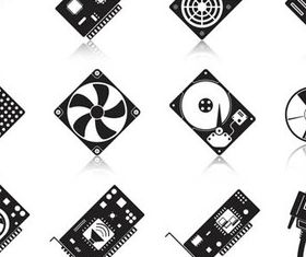 Different Computer Components Illustration 2 vector design