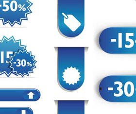 Blue Sale tags and Sticker 2 vector