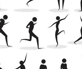 Different Body in poses silhouette 2 vector