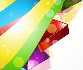 Colored ribbon with shiny background vectors material