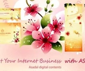 Cute bright floral background vector