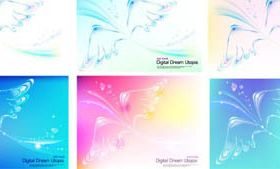 Dream wings elements background vectors material