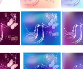 Butterfly and fantasy background vector set