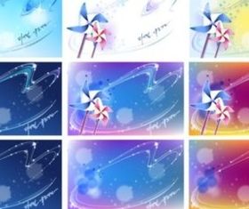 Windmill fantasy background vector material