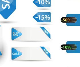 Blue Sale tags and Sticker 1 vector