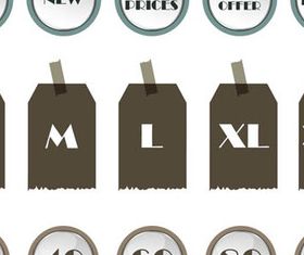 Retro Style Sale Stickers 2 vector set