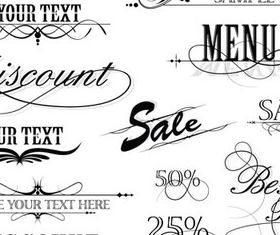 Calligraphy Shopping design elements 1 vector design