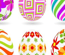 Colored Floral Easter Eggs 1 vector