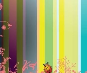 Flowers and insects background design vectors