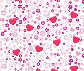 Pink heart-shaped flower background vector