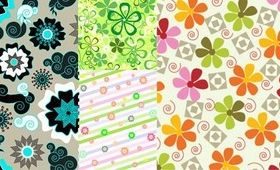 fresh flower background set vector