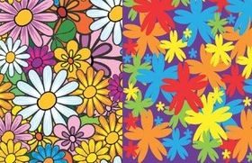 Lovely hand painted flowers background vector material