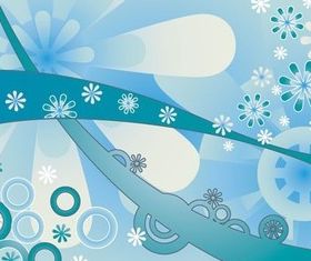 Blue flower pattern background vector graphics