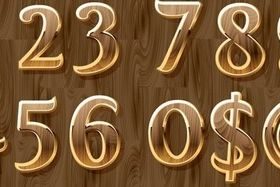 Glod and wood number creative vector