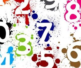 Ink number design vector