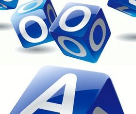 Crystal cube Alphabet vectors material