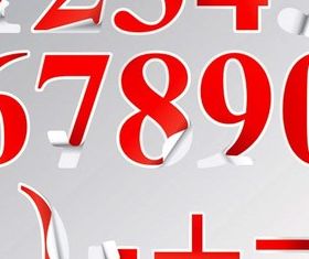 Bright number sticker vector