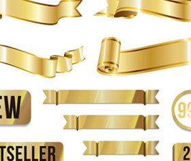 Qrnate Gold Sale Ribbons vector graphics