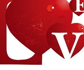 crystal drops love design vector graphic