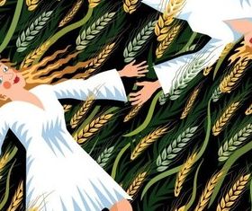 Fields small partners cartoon characters vector graphics