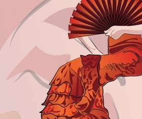 Classical Oriental women vector