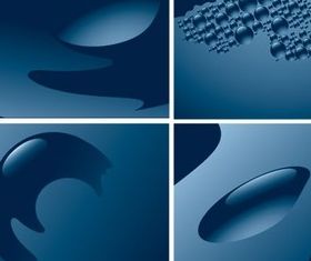 Blue water background vector set