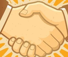 Business style handshake illustration vector