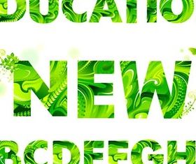 green spring elements Alphabet creative vector