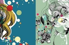 Elements women illustration vectors material