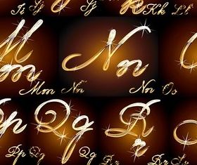 Shiny metal texture Alphabet vector