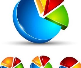 Colorful 3D Diagrams vector set