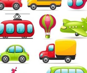 Cartoon Transport Icons vector