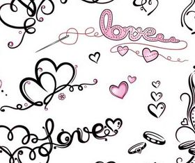 Love Calligraphic Elements vector