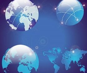 Globes Bright Symbols vector