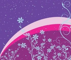 Blue Flowers Design Background set vector