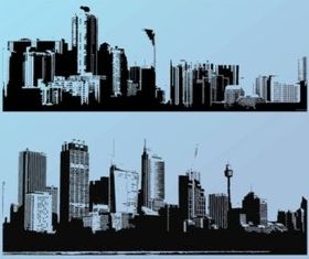 Big City Silhouettes vector set