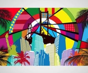 Pop Art City design vectors
