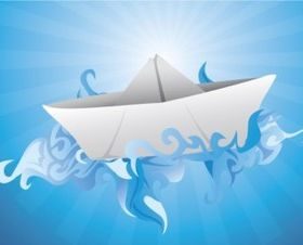 Paper Ship background vector