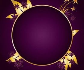 Gold Flower Frame Illustration vector