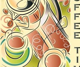 Coffee Time background vectors graphic