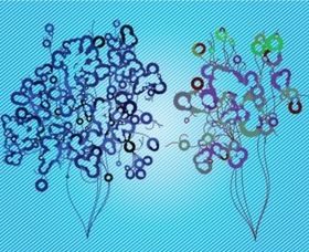 Abstract Flowers vector set