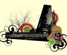 Urban Composition background set vector