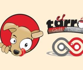 Restaurant Logo With Dog vector